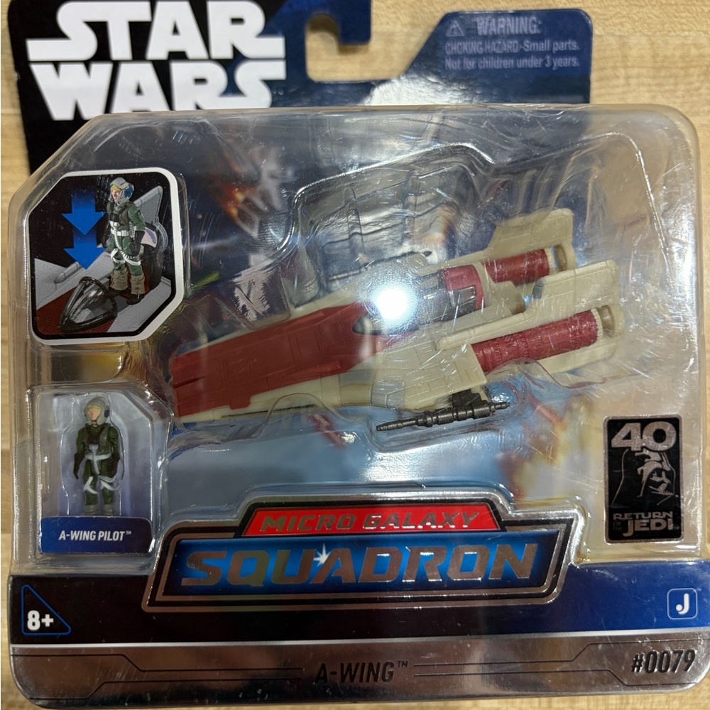Star Wars A-Wing Micro Galaxy Squadron Toy - Red & Cream